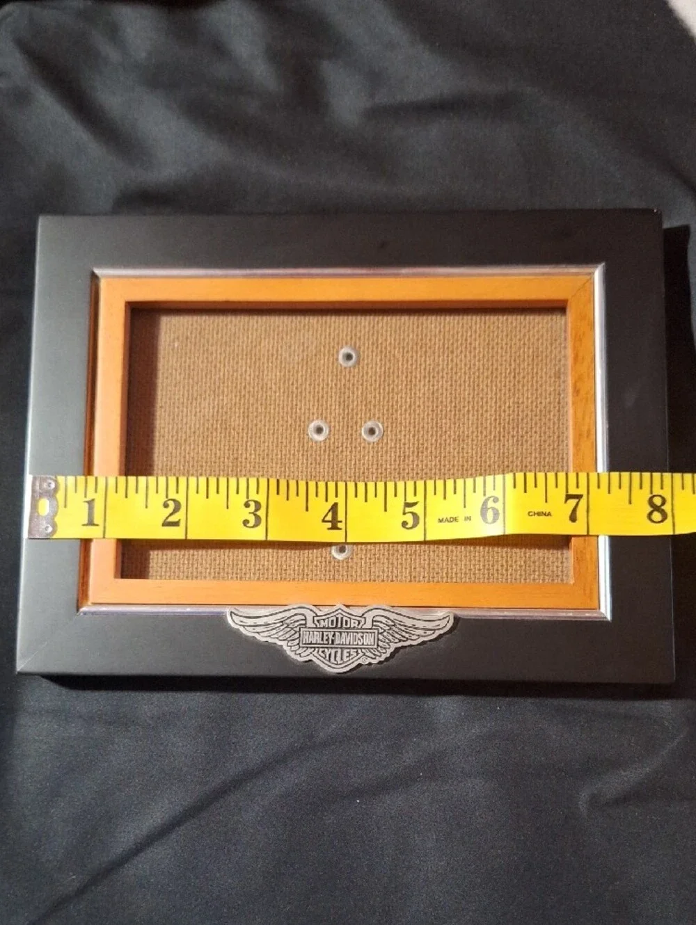 Harley-Davidson Black and Orange Picture Frame with Metal Emblem